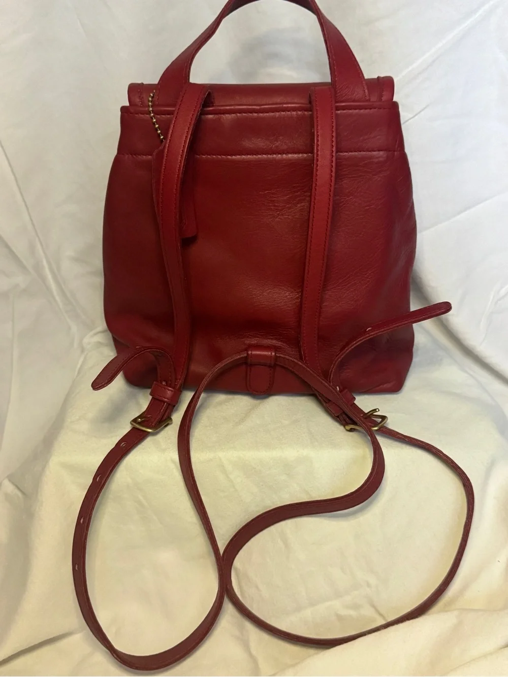 Vintage 1995 Coach Bantam Backpack Red Leather USA Made Daypack